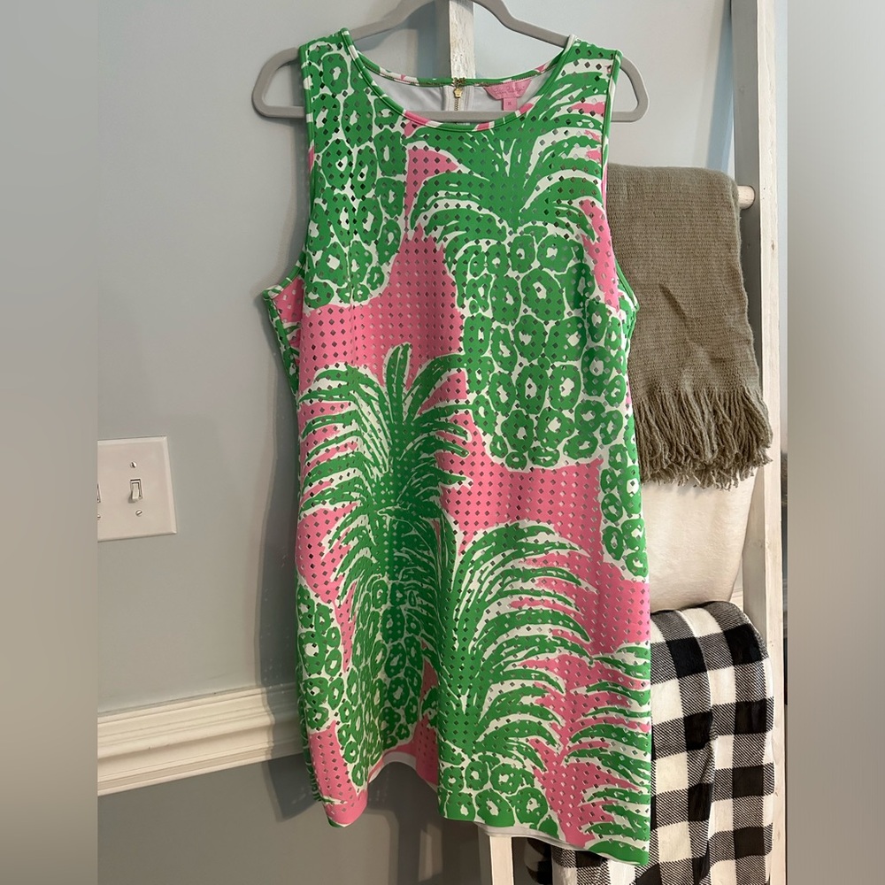 Lilly Pulitzer Perla Laser Cut Pink Pout Flamenco Dress